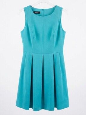 AGB Dress Women's Teal Sleeveless A-Line Pleated Dress Size 12